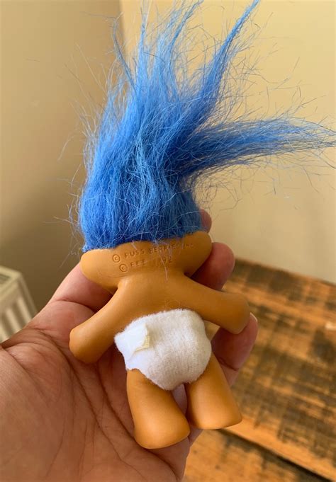 Vintage 1992 Blue Hair Russ Baby Troll Doll Figure Etsy