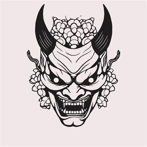 Hannya Mask Tattoo Design Vectors And Illustrations For Free Download