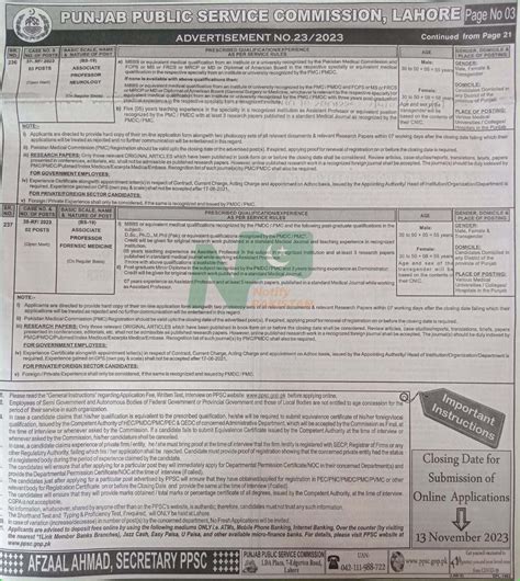 Ppsc Advertisement No Jobs Online Apply Ppsc Gop Pk