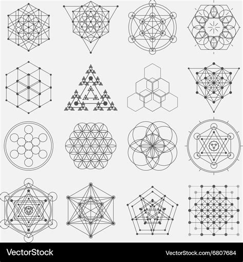 Sacred geometry design elements alchemy Royalty Free Vector