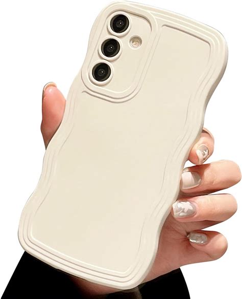 Ownest Compatible For Samsung Galaxy A Case Cute Curvy Simple Wave