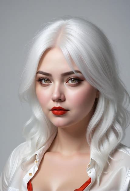 Premium Photo Portrait Of A Beautiful Blonde Woman With White Hair