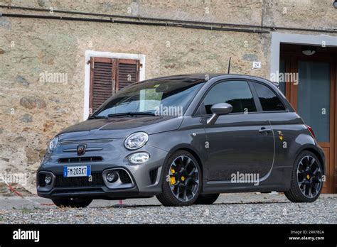 Grey Fiat Abarth 595 Stock Photo Alamy
