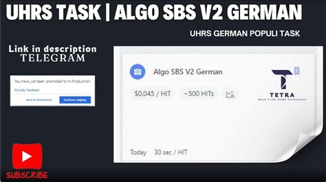 Uhrs Algo Sbs V German Qualification Hit Youtube