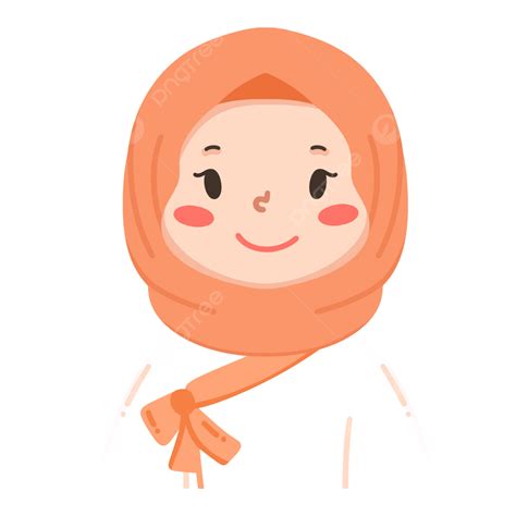 Hanbok Girl With Hijab Dress Korean Cute And Beautifull Fresh Orange Hanbok Hijab Cute Png