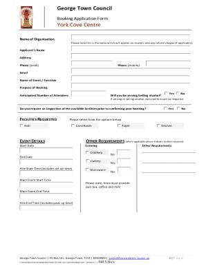 Fillable Online Georgetown Tas Gov Application FormsGeorge Municipality