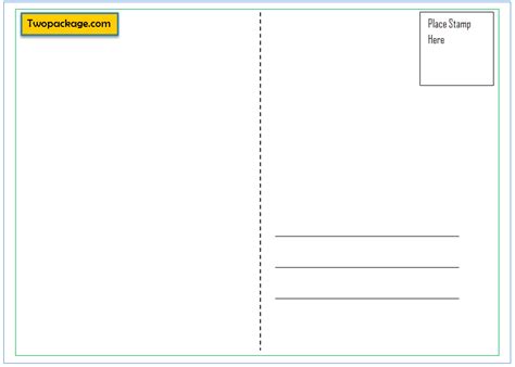 Postcard Back Template 5 Size Options Free