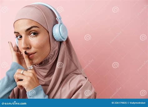 A Portrait Of The Confident Muslim Woman Wearing Pink Hijab With