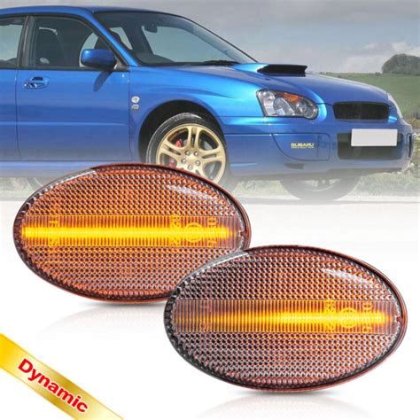 Clear Dynamic Amber Led Side Marker Lamp For 02 07 Subaru Impreza Wrx