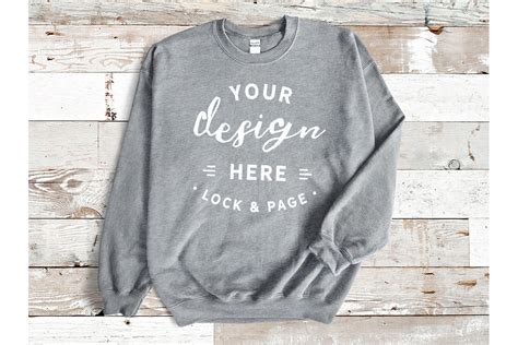 Sport Grey Gildan 18000 Sweatshirt Mock Graphic By Lockandpage