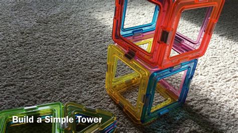 How To Build A Tower With The Magnetic Building Blocks Preschool Toy