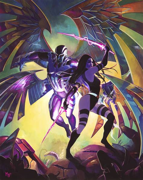 Artstation Psylocke And Archangel Painting Commission Meghan