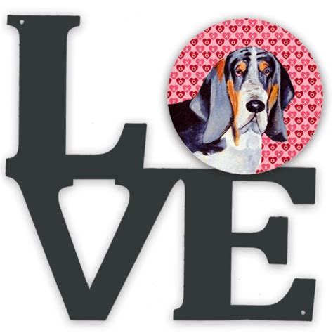 Basset Hound Hearts Love And Valentine S Day Portrait Metal Wall