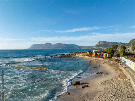 Aerial View Of St James Tidal Pool Cape Town South Africa Stock