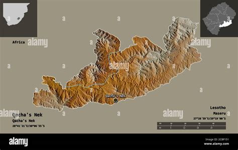 Shape Of Qacha S Nek District Of Lesotho And Its Capital Distance