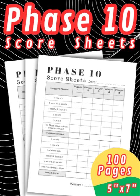 Phase Score Sheets Pages Small Size X Track Your