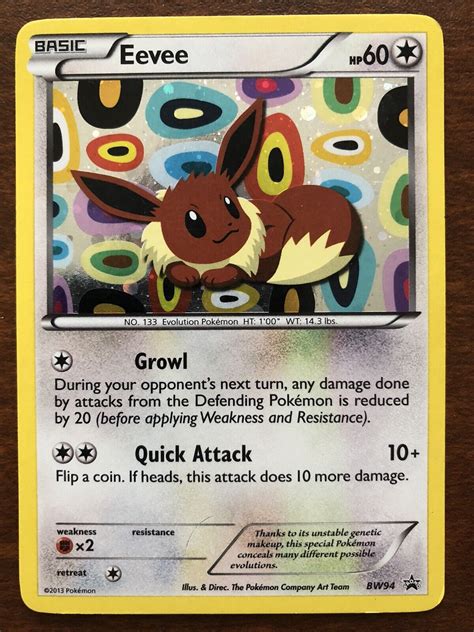 Pokémon TCG Eevee BW94 Black Star Promo Holo Rare LP Values MAVIN