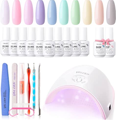 Gellen Uv Led Soak Off Gel Nail Polish Top Coat And Base Coat Set