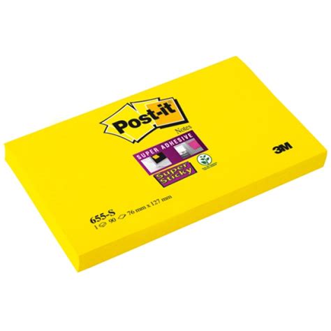 Blocchi Memo Adesivi Post It Super Sticky Giallo Neon 76x127 Mm 90