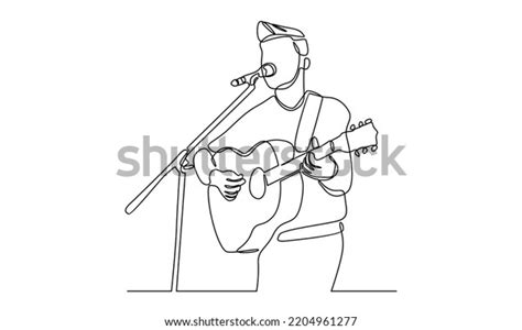 Continuous Line Man Playing Guitar Stock Vector Royalty Free 2204961277 Shutterstock