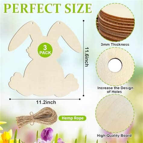 Large Size 12 Wooden Easter Ornaments To Paint Wooden DIY Blank Unfi