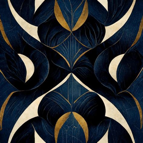 Premium Photo Dark Blue Art Decorative Wallpaper Pattern