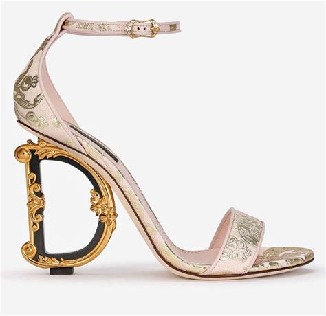 Dolce Gabbana Nappa Mordore Keira Power Pastel Pink Sandals Baroque DG