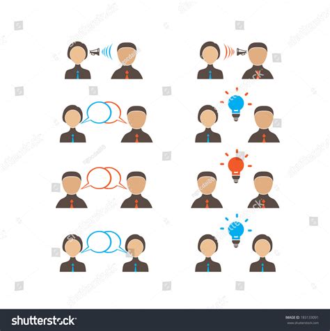 Silhouettes People Speech Bubbles Communication เวกเตอร์สต็อก ปลอดค่าลิขสิทธิ์ 183133091