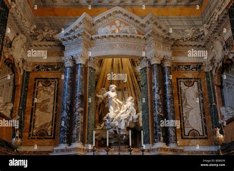 Roma Italia Bernini La Scultura Di Lestasi Di Santa Teresa Nella