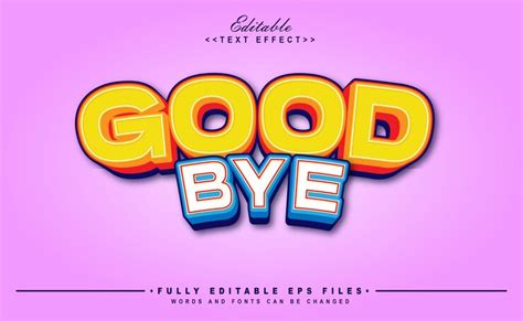 Premium Vector | Goodbye text effect