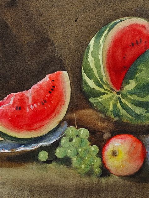 Watermelon Watercolor Painting By Achintya Hazra Exotic India Art