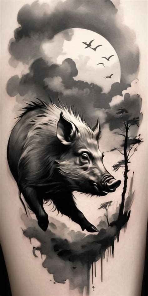 Wild Boar Javali Tattoo Design In 2024 Wild Boar Animal Drawings