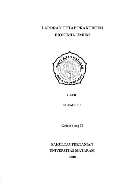 Pdf Laporan Tetap Praktikum Biokimia Umum Dokumen Tips