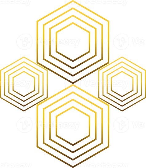 Luxury Golden Geometry Pattern Element Png