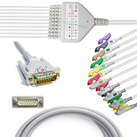 Ecg Ekg Cables With Leads Db P Lead Clip Iec Standard For Schiller