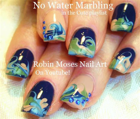 Robin Moses Nail Art Neon Rainbow Nails Done With No Water Marbling