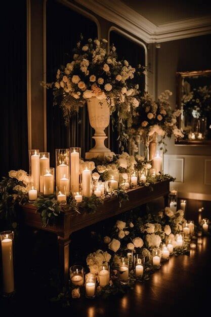 Premium Photo | A table with candles and candles for a wedding