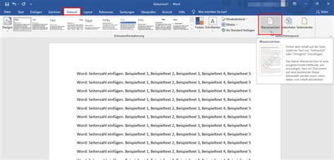 Word Wasserzeichen Einf Gen