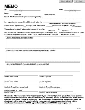 Fillable Online Med Upenn Job Request Form For MD PhD Students Med