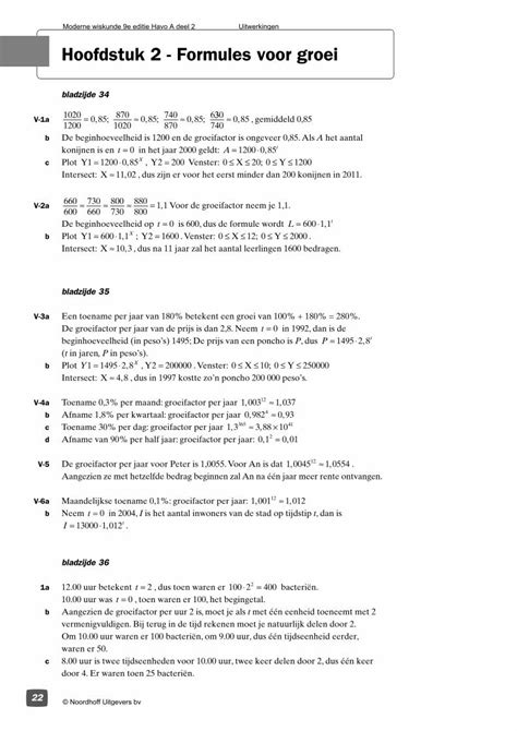 PDF Moderne Wiskunde 9e Editie Havo A Deel 2 Uitwerkingen Joepvk