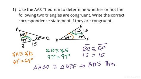 How to Use the AAS Congruence Theorem | Geometry | Study.com