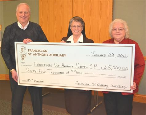 Franciscan St Anthony Health Crown Point Auxiliary Donation Boosts