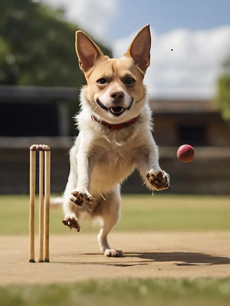 Premium Photo Dog Playing Cricket Ai Image