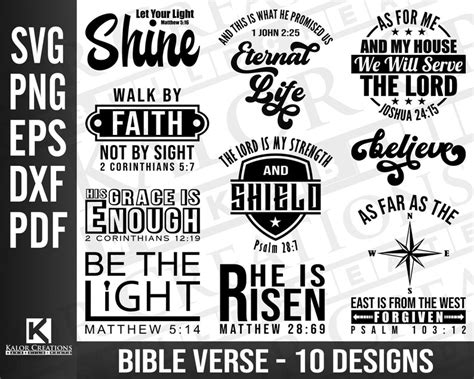 Bible Scripture Svg Bundle Bible Verse Bible Quote Svg Faith Svg