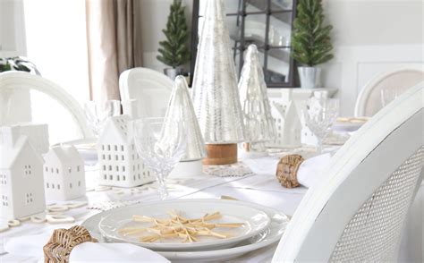 Snowy White Christmas Tablescape Willow Bloom Home