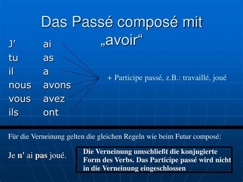 Ppt Passé Composé Powerpoint Presentation Free Download Id 473308