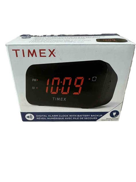 New In Box Timex Am Fm Dual Alarm Clock Radio With Battery Backup Black