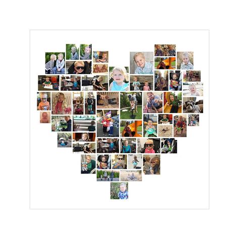 X Custom Heart Photo Collage Etsy Heart Photo Collage Heart