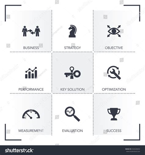 Kpi Key Performance Indicator Icon Set Stock Vector Royalty Free