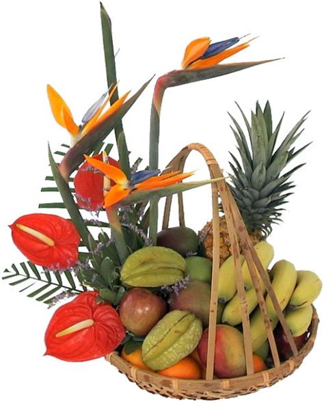 Livraison Fleurs Exotiques Corbeille Fleurs Et Fruits Paradise